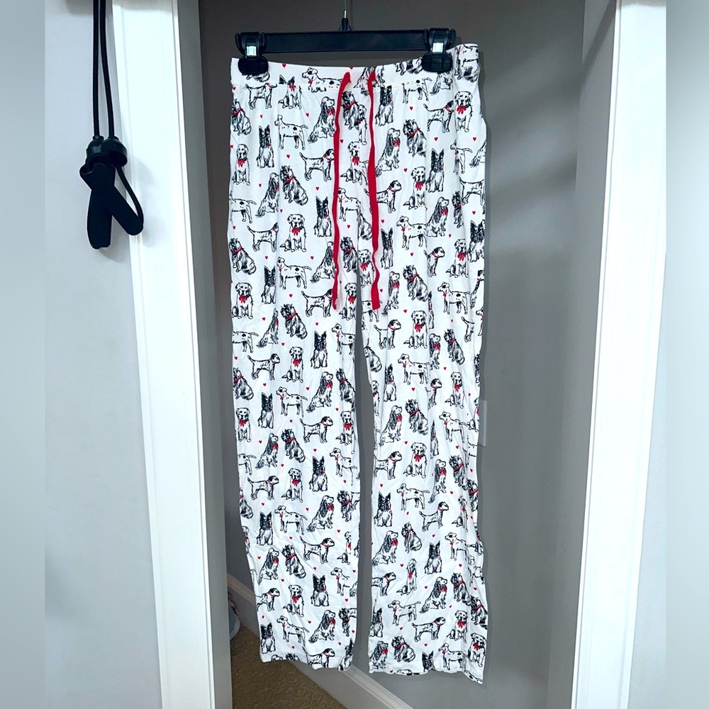Cynthia rowley dog patterned pajama pants, size small